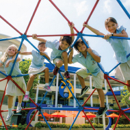 Children on climbing frame