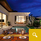 Trichada villas dinner beside the pool