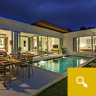 Trichad villas pool at night