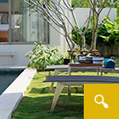 Loungers beside the pool